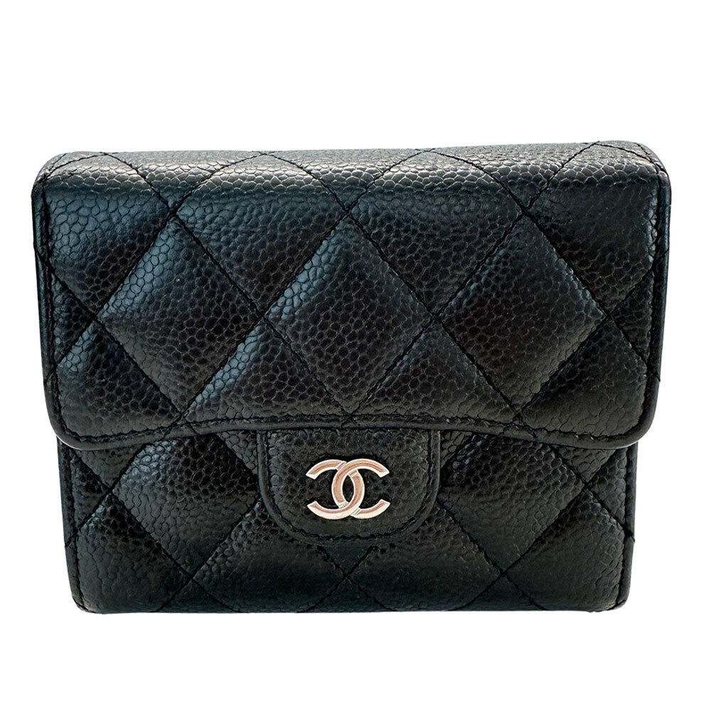 CHANEL Black Caviar Leather Wallet